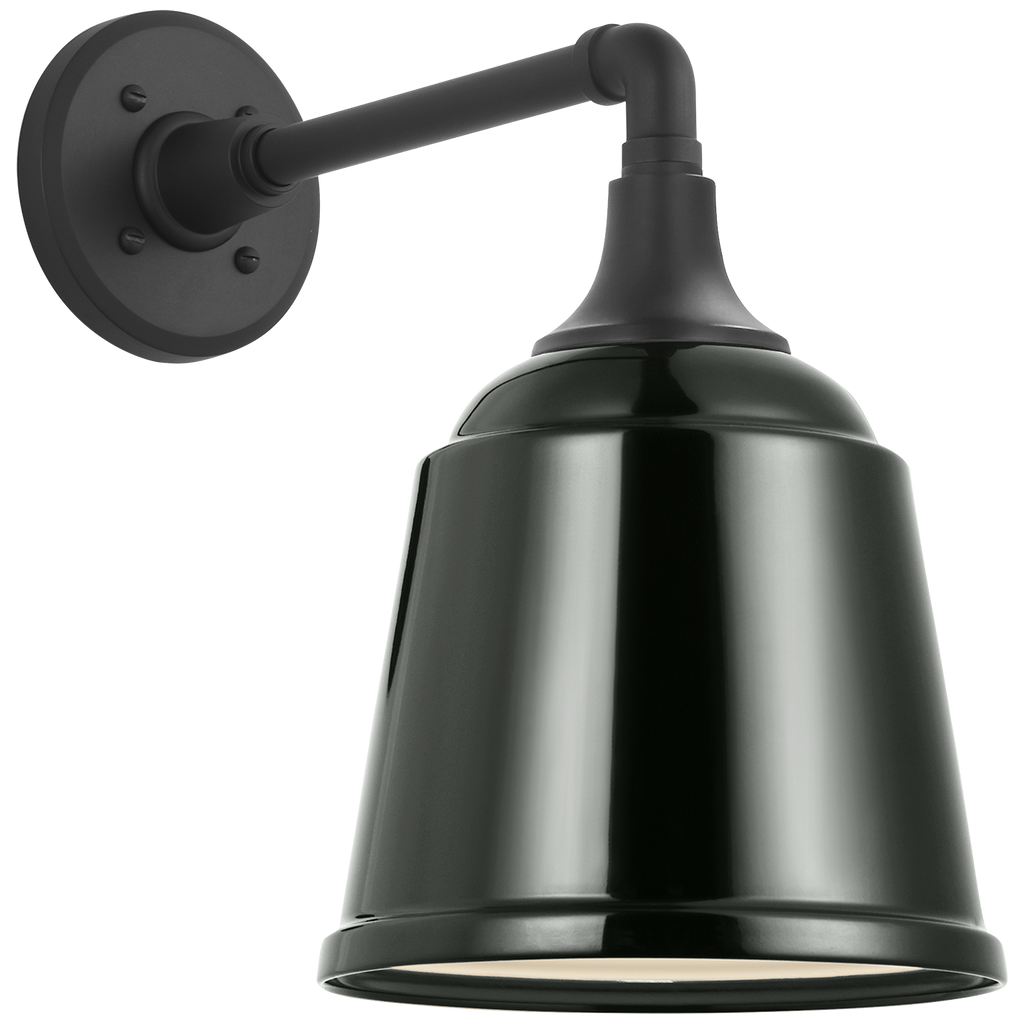 Academy 11" Mack Barn Light | Matte Black | 8 | 8" Green Rockhouse Shade