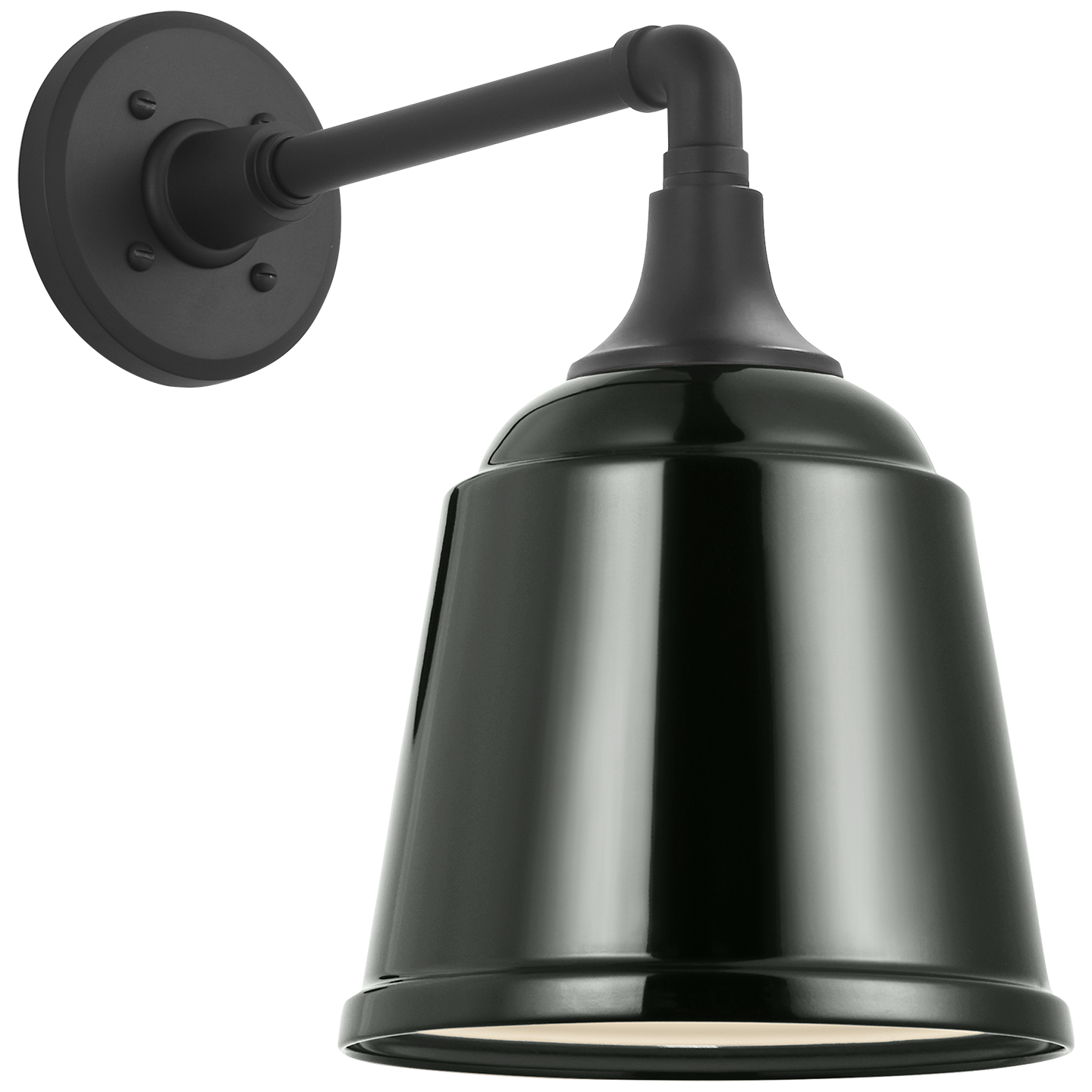 Academy 11" Mack Barn Light | Matte Black | 8 | 8" Green Rockhouse Shade