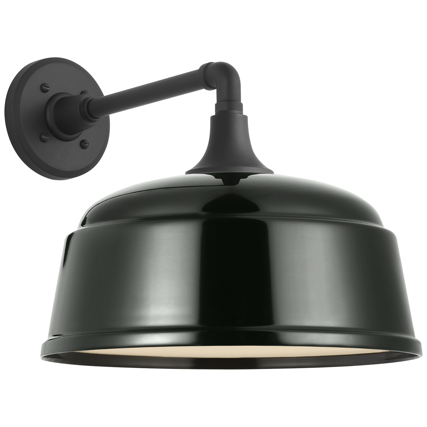 Academy 11" Mack Barn Light | Matte Black | 12.5 | 12.5" Green Rockhouse Shade