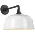 Academy 11" Mack Barn Light | Matte Black | 12.5 | 12.5" White Rockhouse Shade