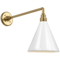 Academy 17.5" Mack Barn Light | Hand-Rubbed Antique Brass | 9 | 9" White Conical Savannah Shade