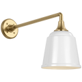 Academy 17.5" Mack Barn Light | Hand-Rubbed Antique Brass | 8 | 8" White Rockhouse Shade