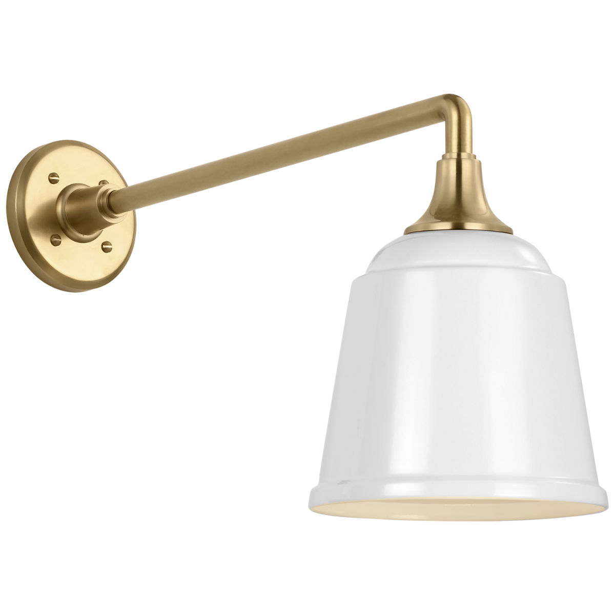 Academy 17.5" Mack Barn Light | Hand-Rubbed Antique Brass | 8 | 8" White Rockhouse Shade