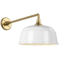 Academy 17.5" Mack Barn Light | Hand-Rubbed Antique Brass | 12.5 | 12.5" White Rockhouse Shade
