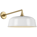 Academy 17.5" Mack Barn Light | Hand-Rubbed Antique Brass | 16 | 16" White Rockhouse Shade