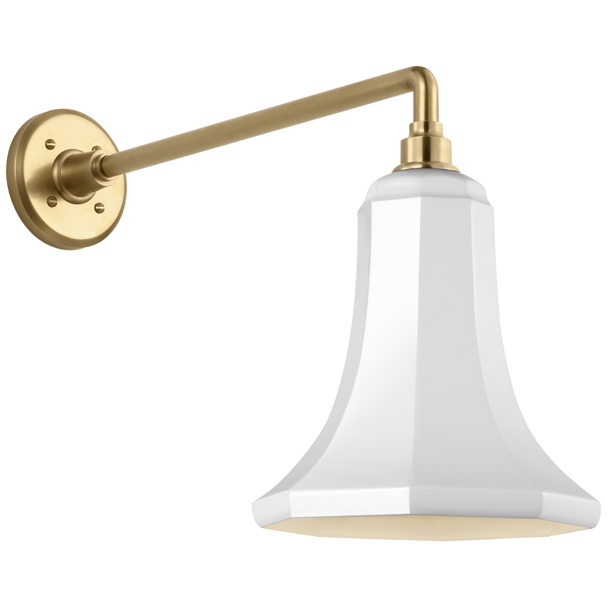 Academy 17.5" Mack Barn Light | Hand-Rubbed Antique Brass | 9.25 | 9.25" White Savannah Shade