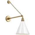 Academy 17.5" Anchored Mack Barn Light | Hand-Rubbed Antique Brass | 9 | 9" White Conical Savannah Shade
