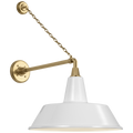 Academy 17.5" Anchored Mack Barn Light | Hand-Rubbed Antique Brass | 16 | 16" White Bowers Shade