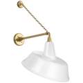 Academy 17.5" Anchored Mack Barn Light | Hand-Rubbed Antique Brass | 16 | 16" White Tilted Bowers Shade