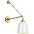 Academy 17.5" Anchored Mack Barn Light | Hand-Rubbed Antique Brass | 8 | 8" White Rockhouse Shade