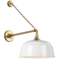 Academy 17.5" Anchored Mack Barn Light | Hand-Rubbed Antique Brass | 12.5 | 12.5" White Rockhouse Shade