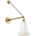 Academy 17.5" Anchored Mack Barn Light | Hand-Rubbed Antique Brass | 7.5 | 7.5" White Savannah Shade