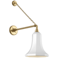 Academy 17.5" Anchored Mack Barn Light | Hand-Rubbed Antique Brass | 9.25 | 9.25" White Savannah Shade