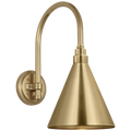 Academy 11" Arched Mack Barn Light | Hand-Rubbed Antique Brass | 9 | 9" Hand-Rubbed Antique Brass Conical Savannah Shade