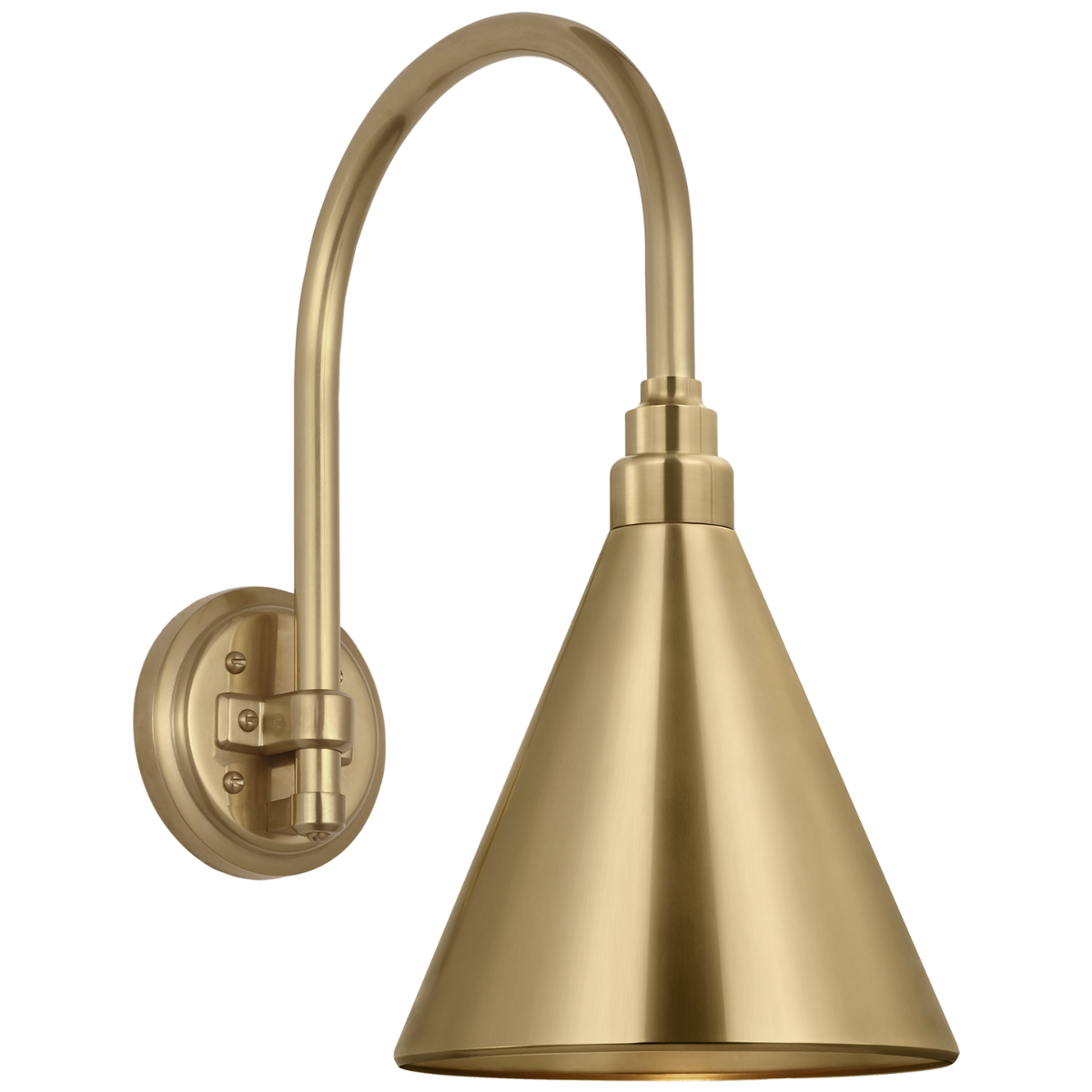 Academy 11" Arched Mack Barn Light | Hand-Rubbed Antique Brass | 9 | 9" Hand-Rubbed Antique Brass Conical Savannah Shade