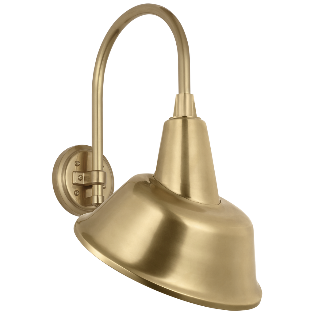 Academy 11" Arched Mack Barn Light | Hand-Rubbed Antique Brass | 12.5 | 12.5" Hand-Rubbed Antique Brass Tilted Bowers Shade