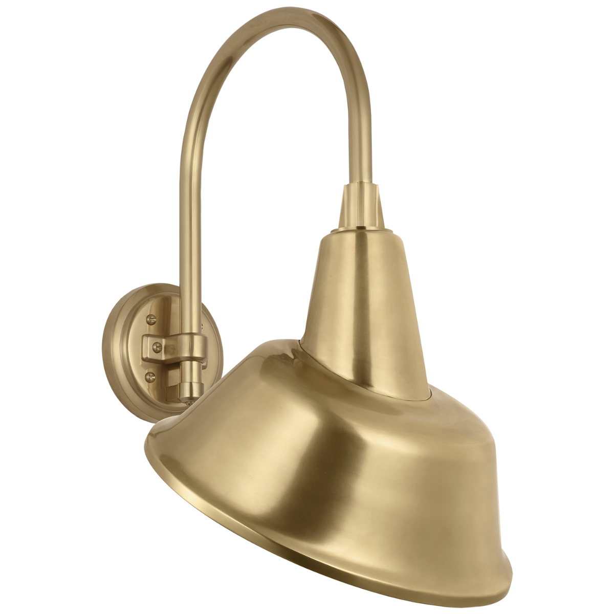 Academy 11" Arched Mack Barn Light | Hand-Rubbed Antique Brass | 12.5 | 12.5" Hand-Rubbed Antique Brass Tilted Bowers Shade