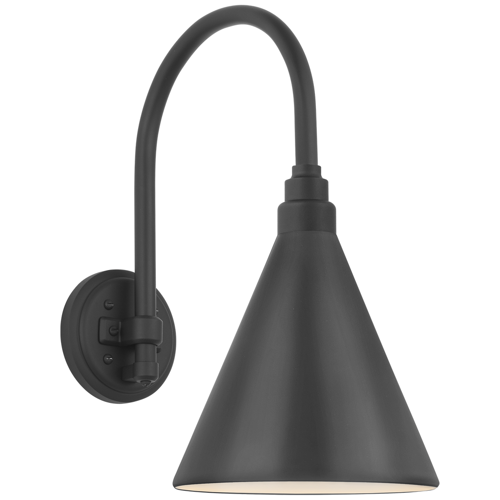 Academy 11" Arched Mack Barn Light | Matte Black | 9 | 9" Matte Black Conical Savannah Shade