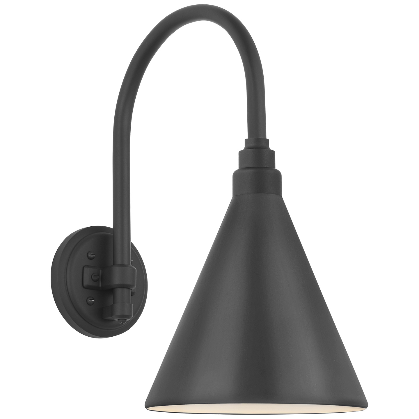 Academy 11" Arched Mack Barn Light | Matte Black | 9 | 9" Matte Black Conical Savannah Shade