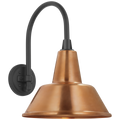 Academy 11" Arched Mack Barn Light | Matte Black | 12.5 | 12.5" Soft Copper Bowers Shade