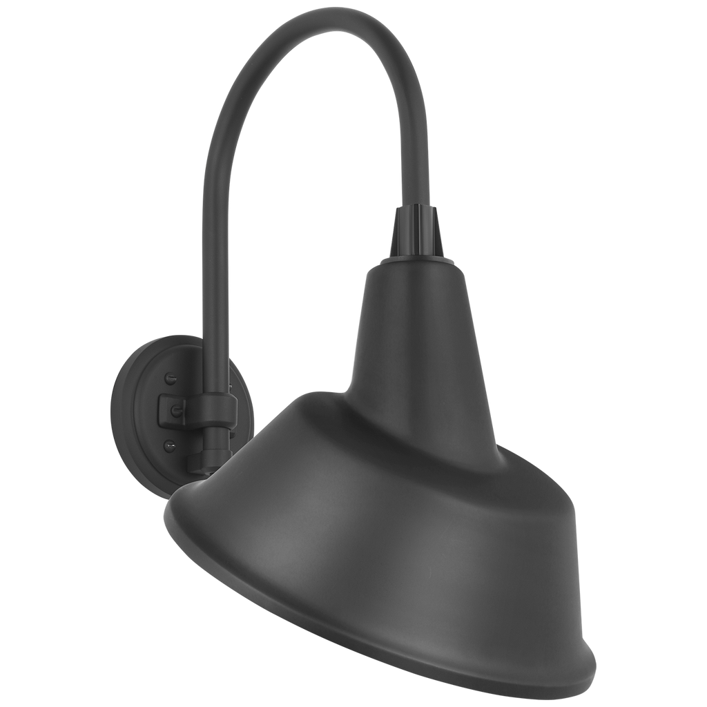 Academy 11" Arched Mack Barn Light | Matte Black | 12.5 | 12.5" Matte Black Tilted Bowers Shade