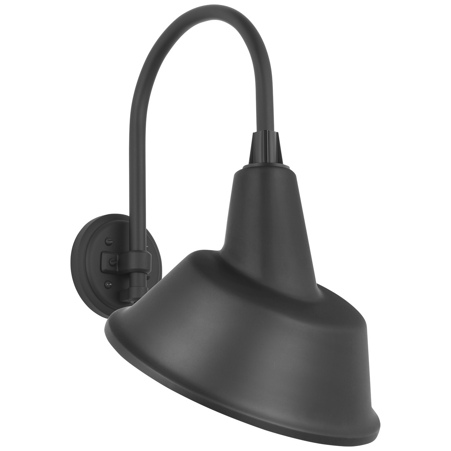 Academy 11" Arched Mack Barn Light | Matte Black | 12.5 | 12.5" Matte Black Tilted Bowers Shade