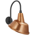 Academy 11" Arched Mack Barn Light | Matte Black | 12.5 | 12.5" Soft Copper Tilted Bowers Shade