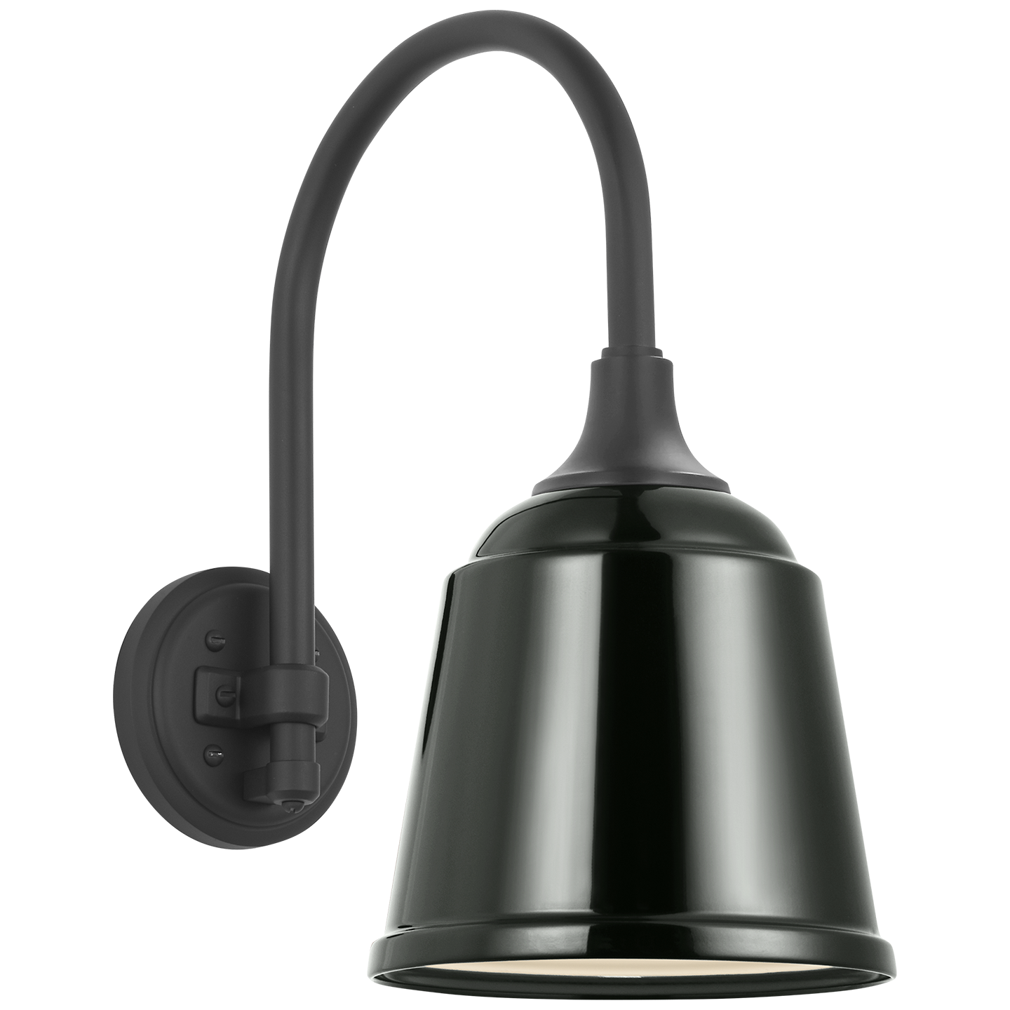 Academy 11" Arched Mack Barn Light | Matte Black | 8 | 8" Green Rockhouse Shade