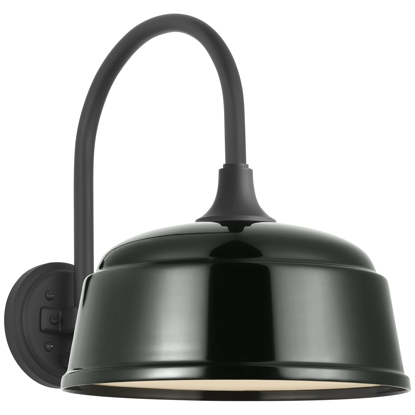 Academy 11" Arched Mack Barn Light | Matte Black | 12.5 | 12.5" Green Rockhouse Shade