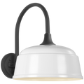 Academy 11" Arched Mack Barn Light | Matte Black | 12.5 | 12.5" White Rockhouse Shade