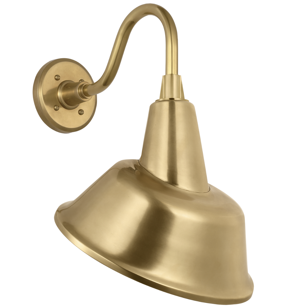 Academy 11" Flynn Barn Light | Hand-Rubbed Antique Brass | 12.5 | 12.5" Hand-Rubbed Antique Brass Tilted Bowers Shade