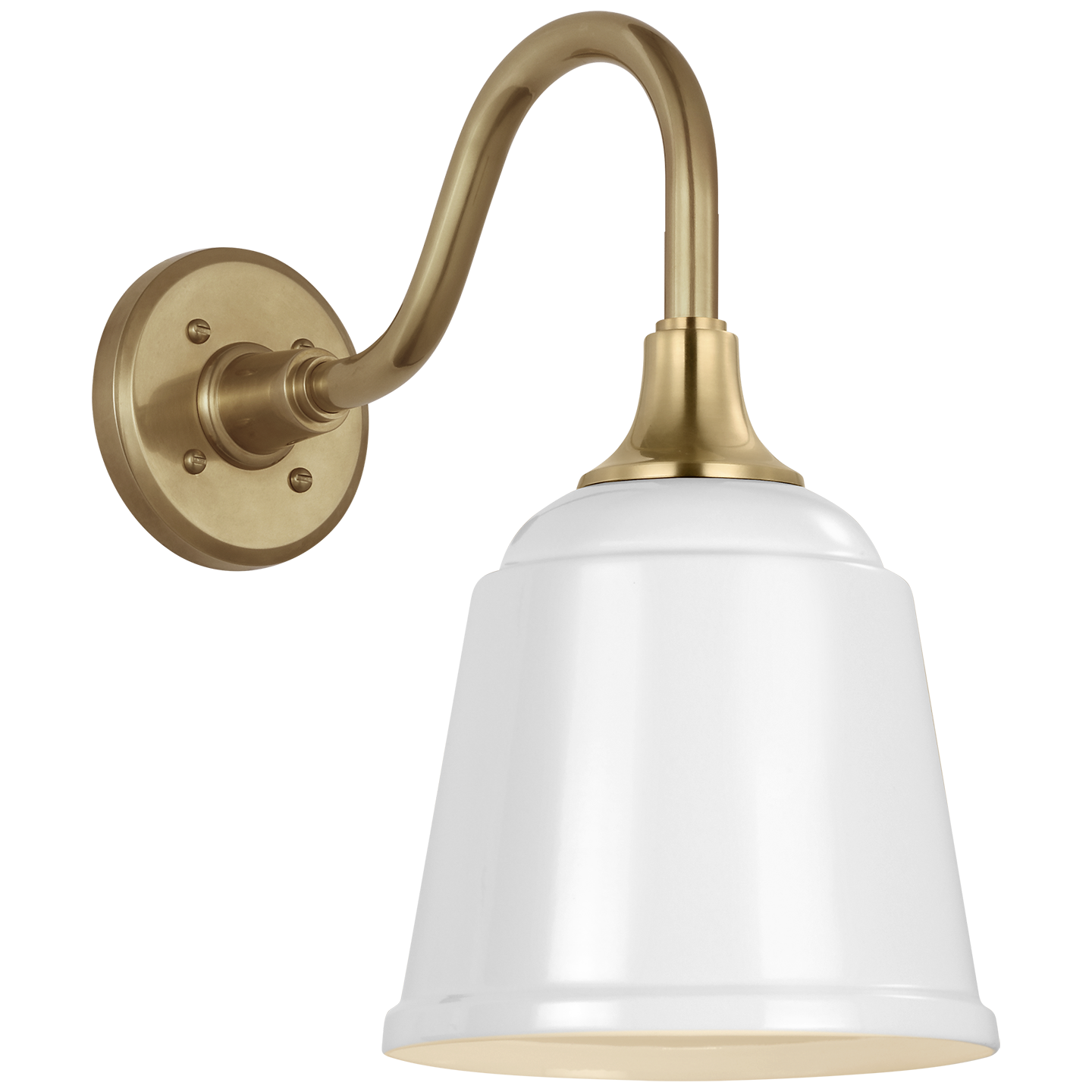 Academy 11" Flynn Barn Light | Hand-Rubbed Antique Brass | 8 | 8" White Rockhouse Shade