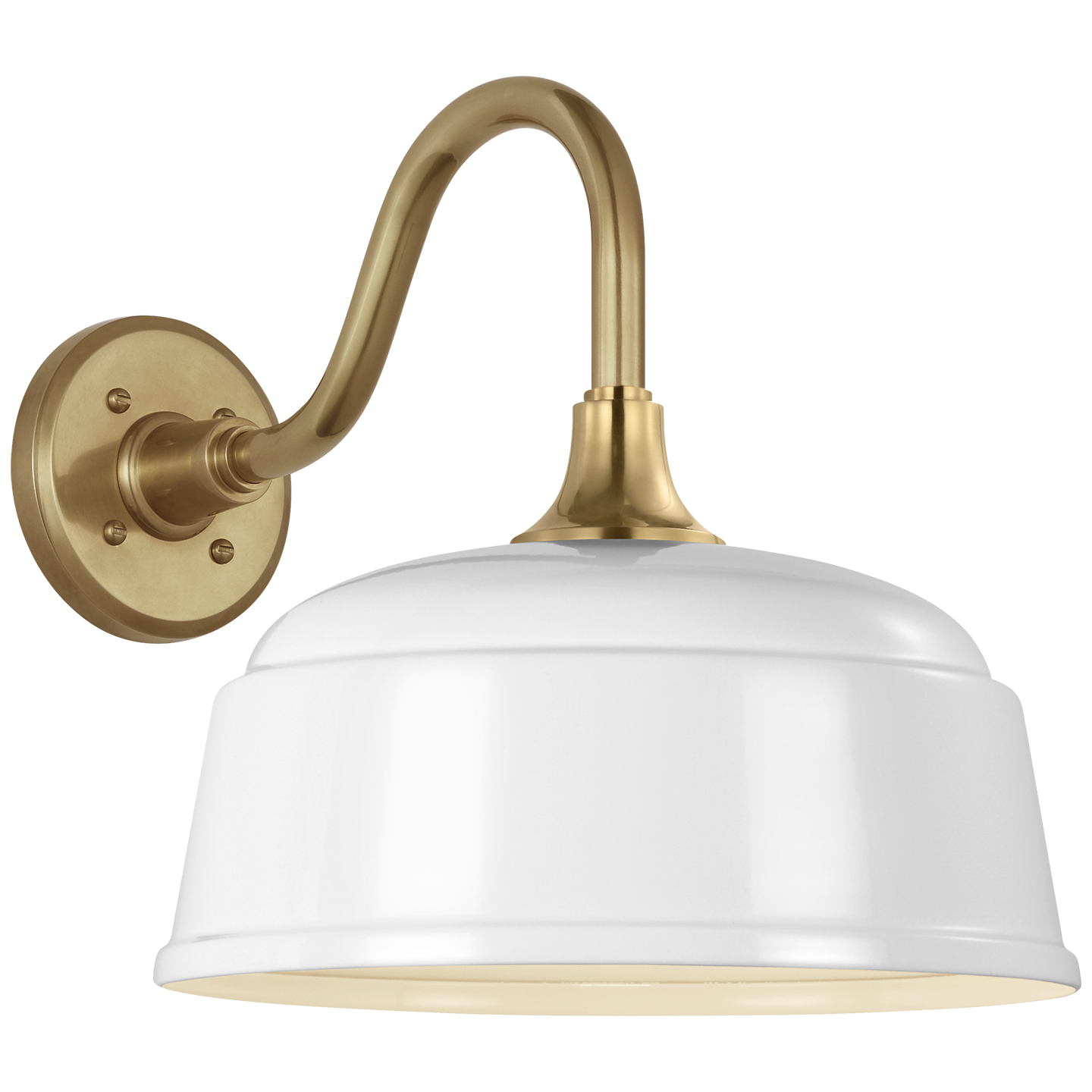 Academy 11" Flynn Barn Light | Hand-Rubbed Antique Brass | 12.5 | 12.5" White Rockhouse Shade