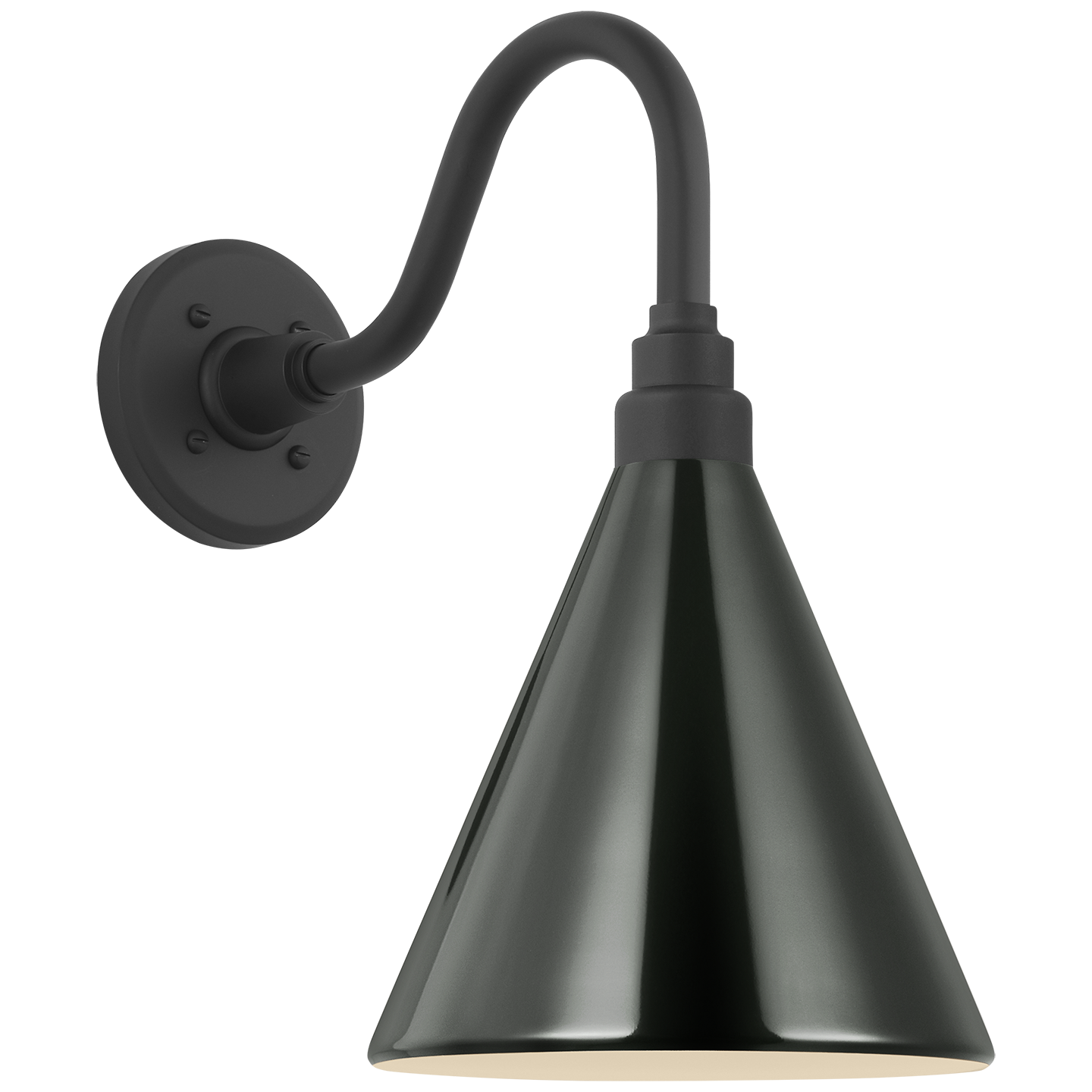 Academy 11" Flynn Barn Light | Matte Black | 9 | 9" Green Conical Savannah Shade
