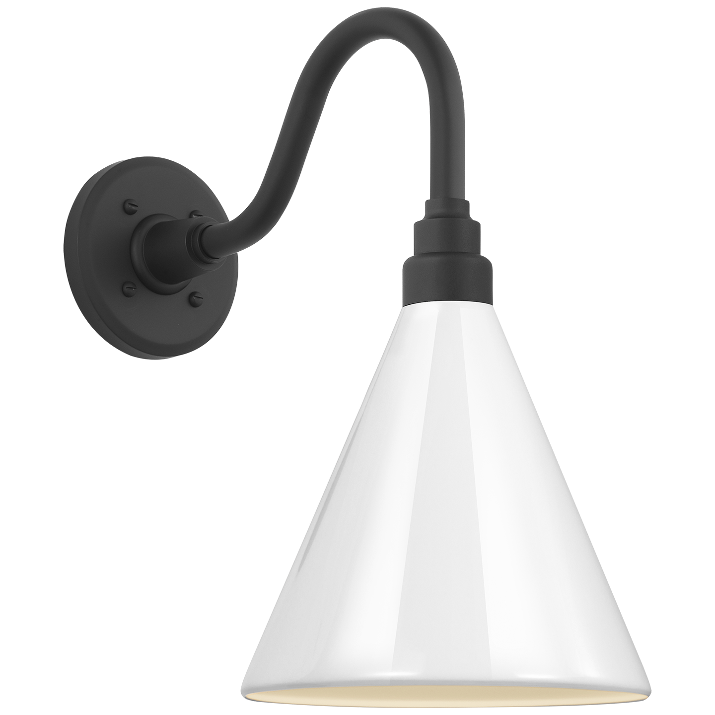 Academy 11" Flynn Barn Light | Matte Black | 9 | 9" White Conical Savannah Shade