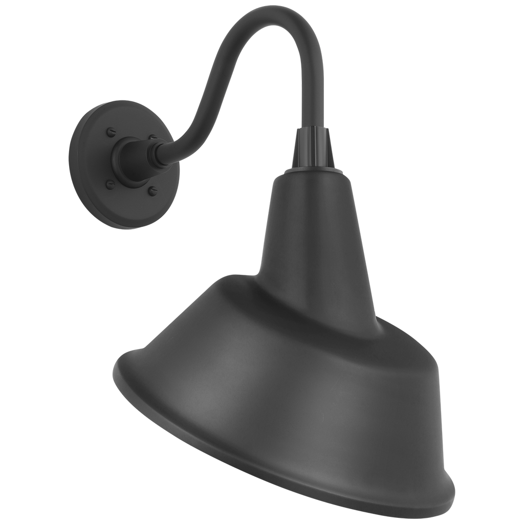 Academy 11" Flynn Barn Light | Matte Black | 12.5 | 12.5" Matte Black Tilted Bowers Shade