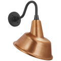 Academy 11" Flynn Barn Light | Matte Black | 12.5 | 12.5" Soft Copper Tilted Bowers Shade