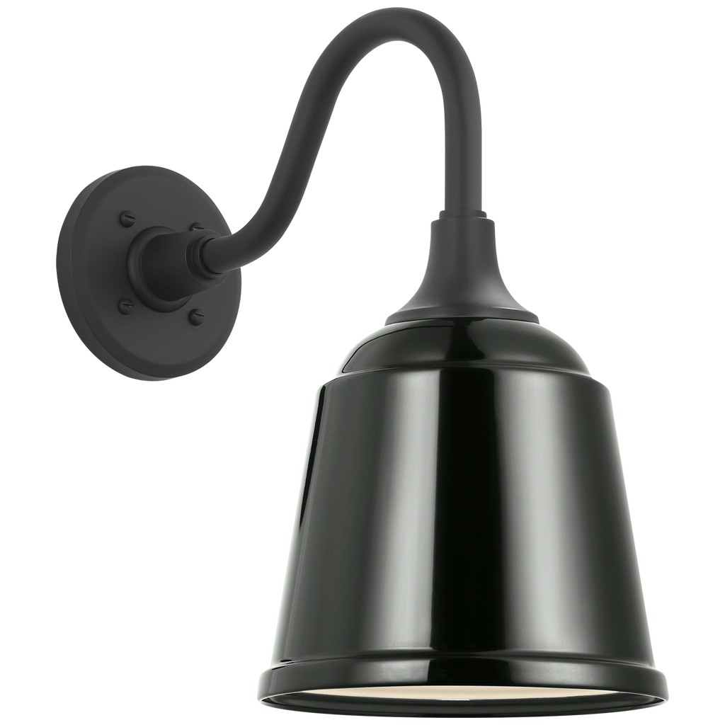 Academy 11" Flynn Barn Light | Matte Black | 8 | 8" Green Rockhouse Shade
