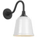 Academy 11" Flynn Barn Light | Matte Black | 8 | 8" White Rockhouse Shade