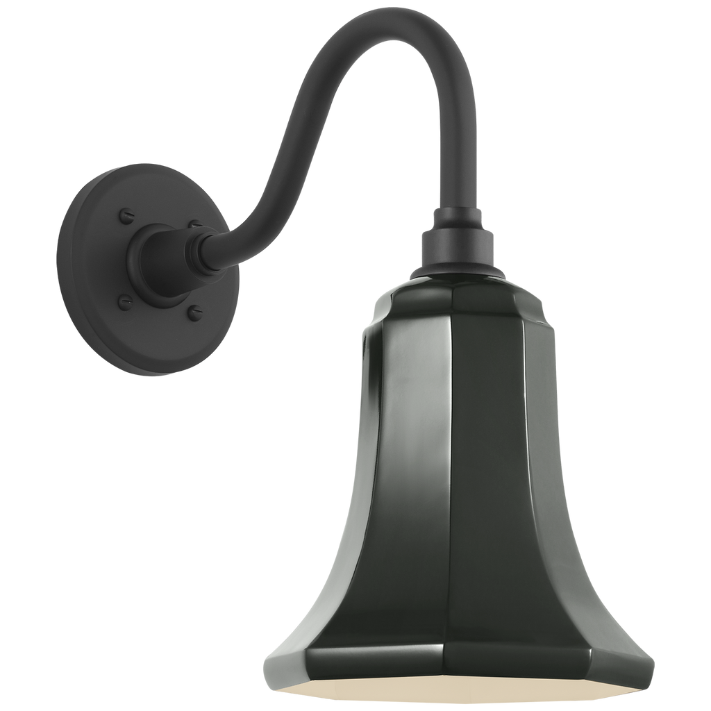 Academy 11" Flynn Barn Light | Matte Black | 7.5 | 7.5" Green Savannah Shade