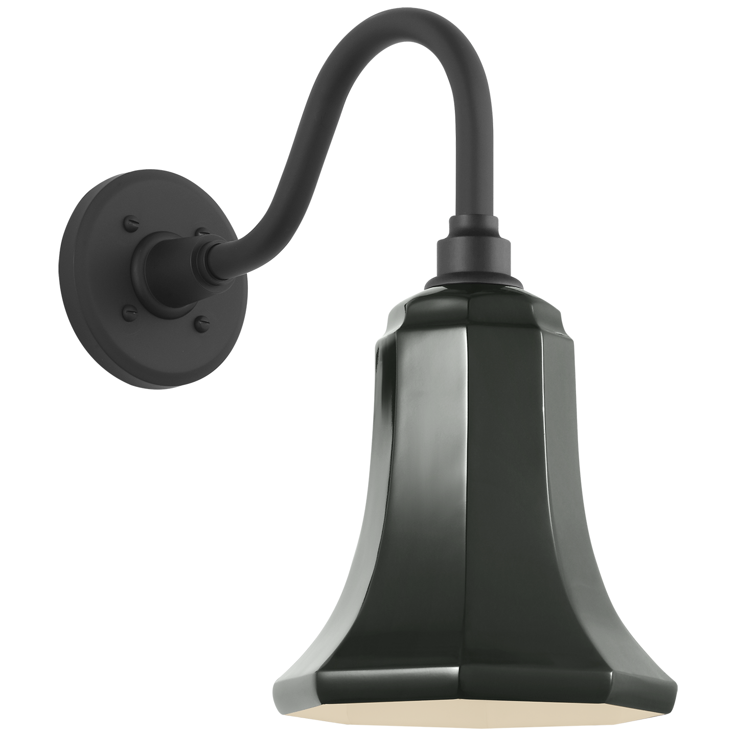 Academy 11" Flynn Barn Light | Matte Black | 7.5 | 7.5" Green Savannah Shade
