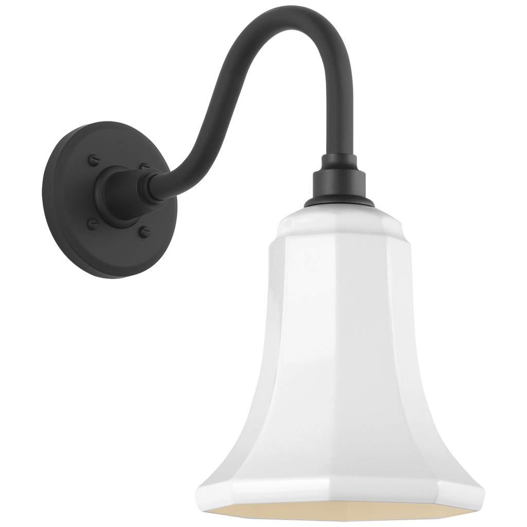 Academy 11" Flynn Barn Light | Matte Black | 7.5 | 7.5" White Savannah Shade