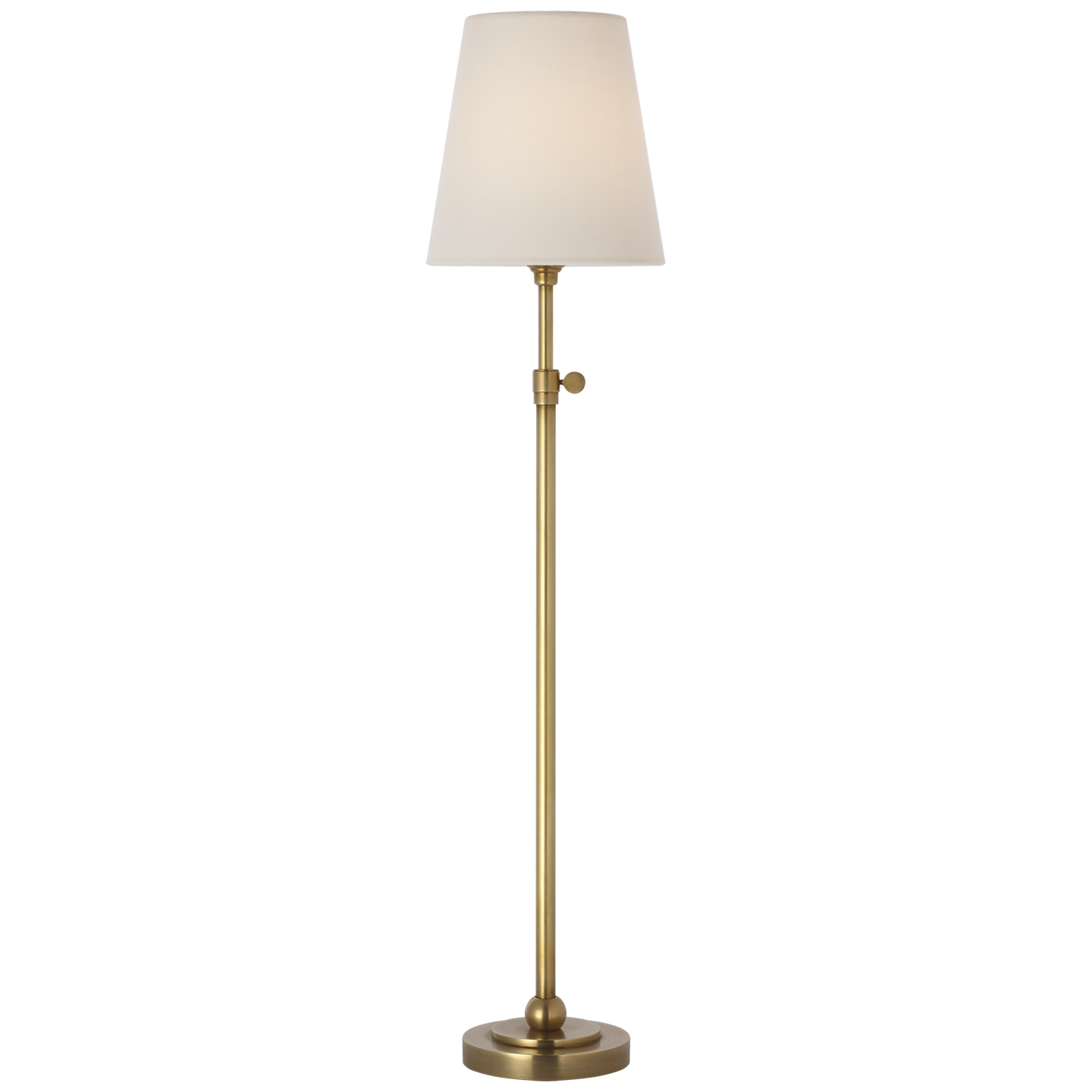 Bryant 27" Adjustable Cordless Table Lamp | Hand-Rubbed Antique Brass | Linen Shade