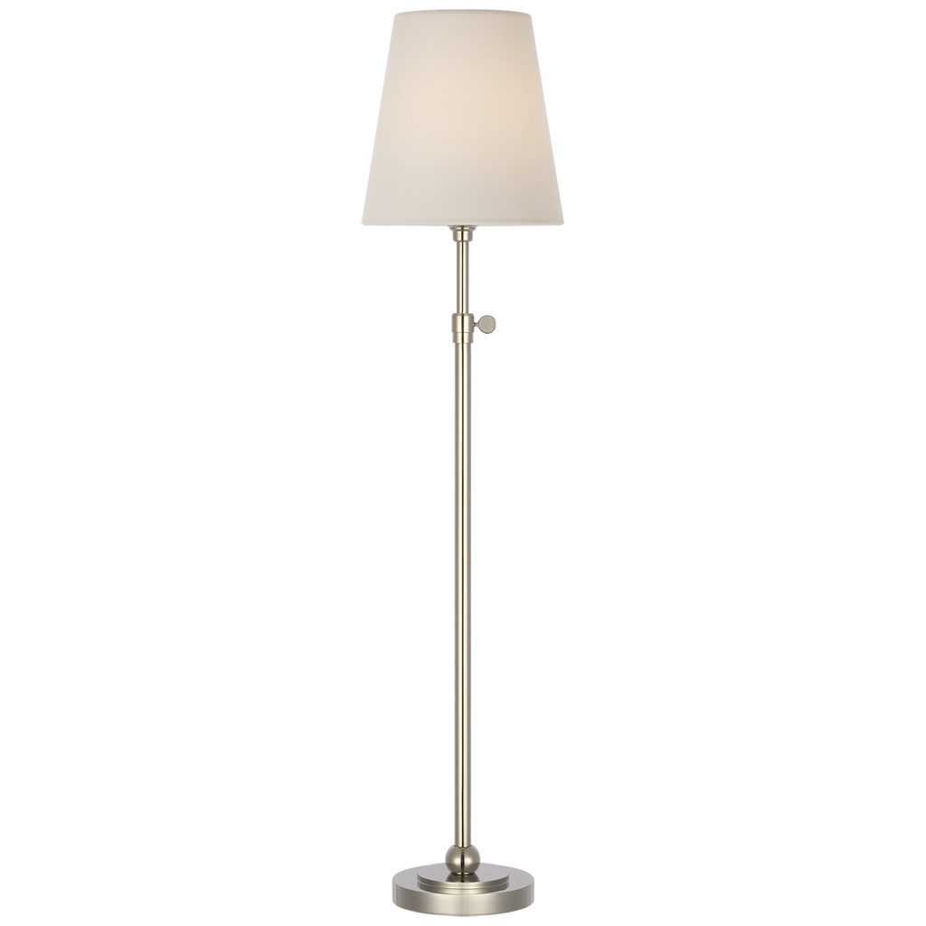 Bryant 27" Adjustable Cordless Table Lamp | Polished Nickel | Linen Shade