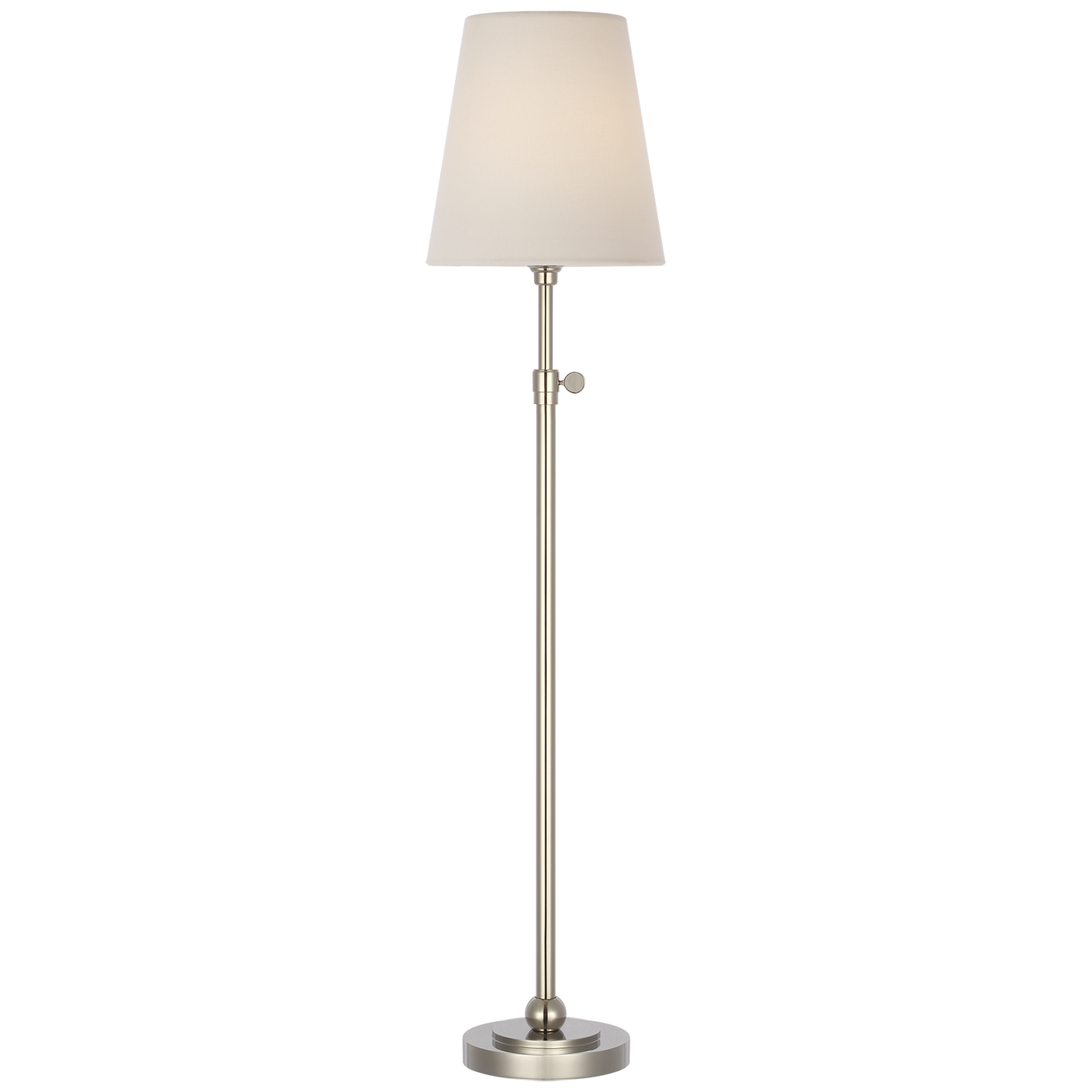Bryant 27" Adjustable Cordless Table Lamp | Polished Nickel | Linen Shade