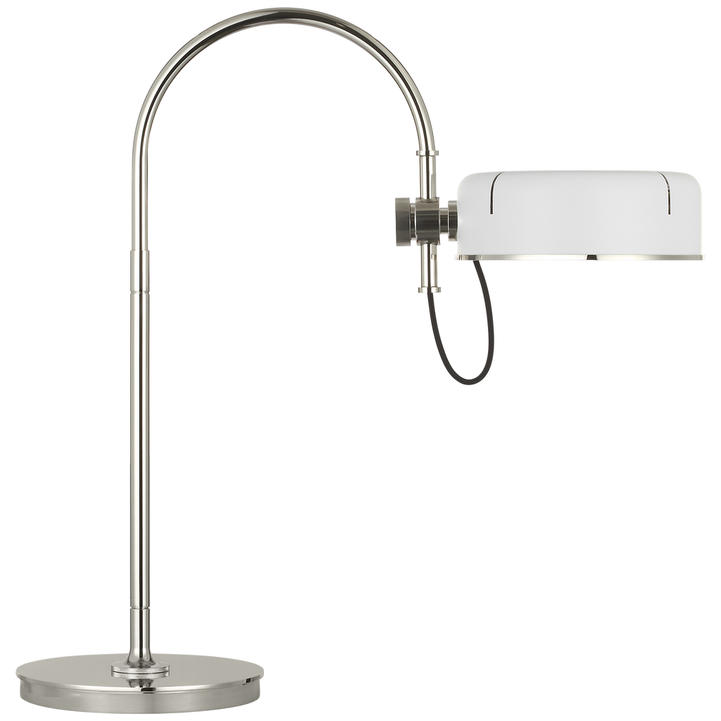 Oso 25" Arc Table Lamp | Polished Nickel | Matte White Shade