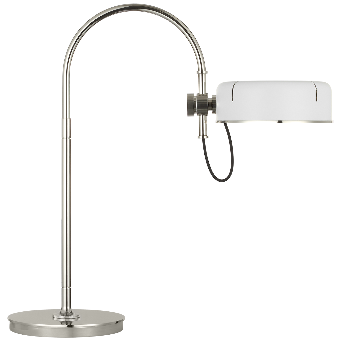 Oso 25" Arc Table Lamp | Polished Nickel | Matte White Shade