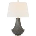 Kefi 25" Table Lamp | Dark Travertine | Linen Shade