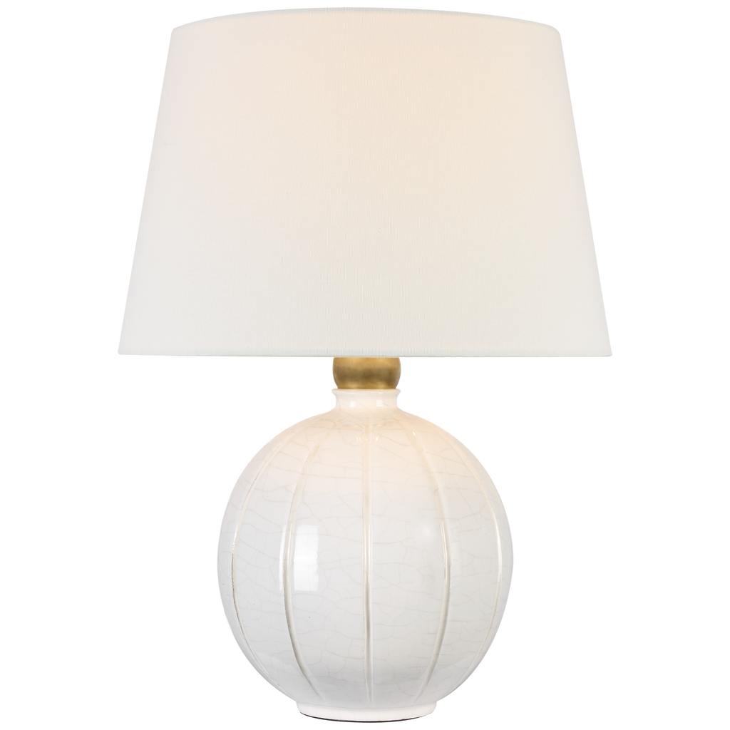 Ponteil 17" Table Lamp | Crackled Ivory | Linen Shade