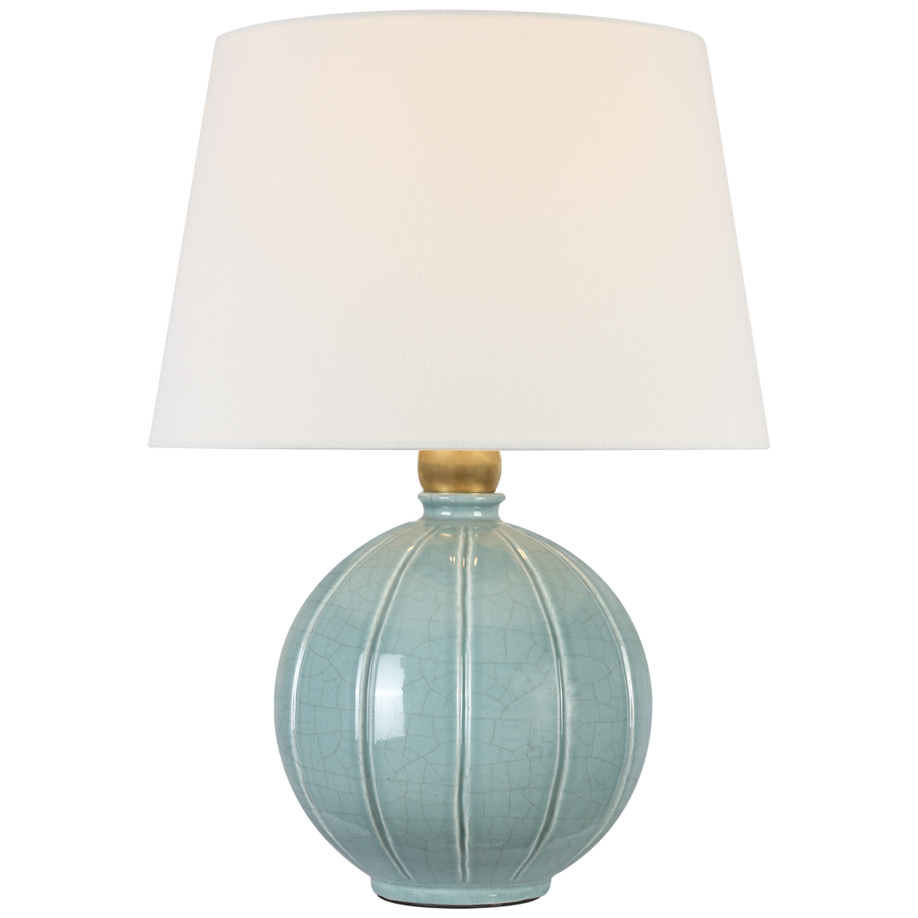 Ponteil 17" Table Lamp | Crackled Robin | Linen Shade